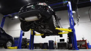 Japanese Auto Repair Lifted Vehicle